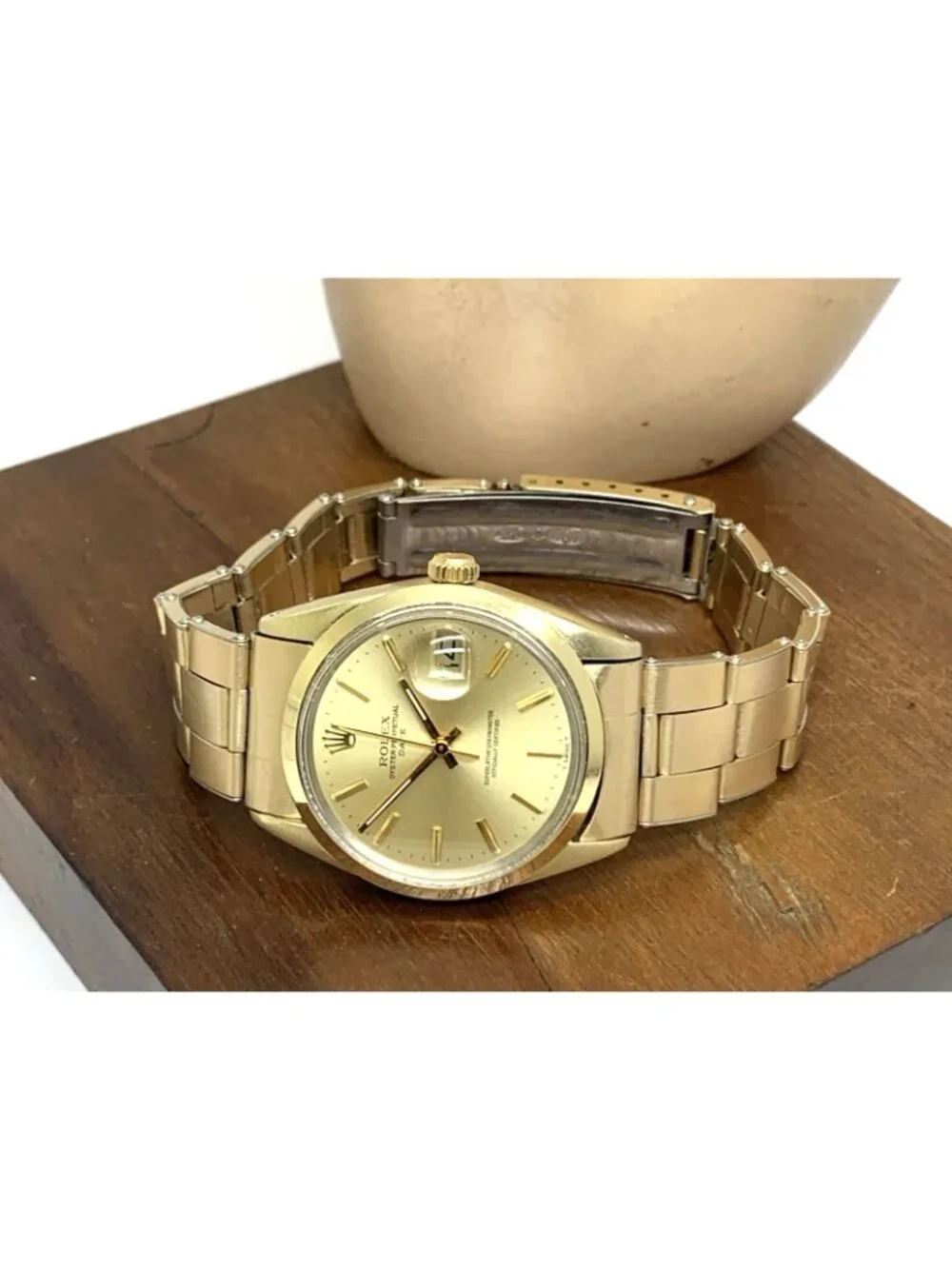 Rolex Oyster Perpetual Date Men's Watch 1550 Gold Filled Swiss Automatic 34mm